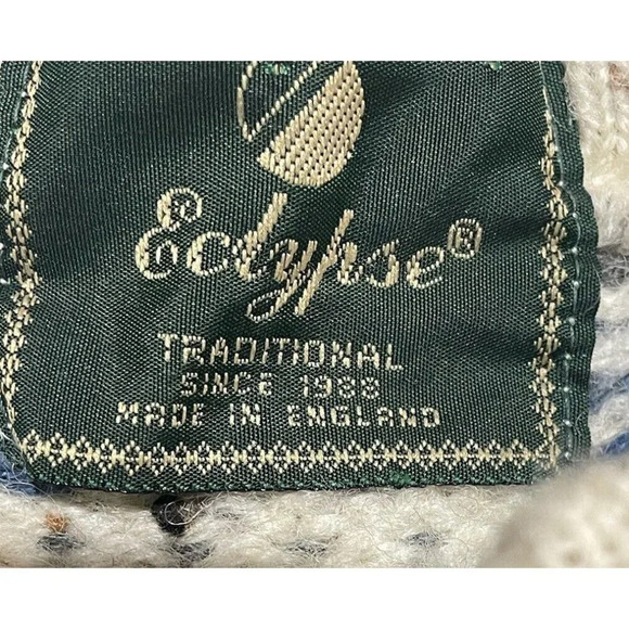 Vintage Eclypse Grandpa Crew Neck Wool Blend Sweater size Medium made in England - Picture 9 of 14